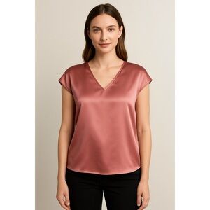 Brunello Cucinelli Designer Silky Cap Short Sleeve Luxe High End Blouse